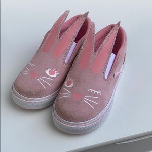 Girls Pink Bunny Vans Sneakers